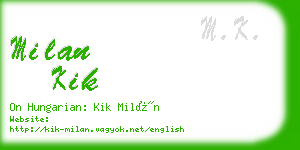 milan kik business card